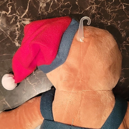 18" Gingerbread Doll Plush Overalls green clothes Santa Hat Christmas Decoration