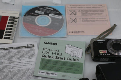 Casio Exilim EX-H10 12.1MP Digital Camera Black Boxed w/ Case SD Card