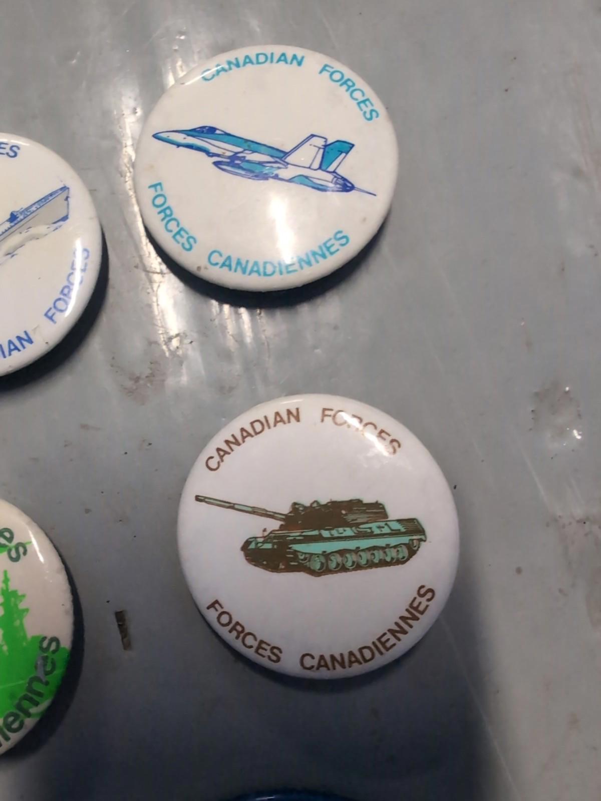 Vintage Canadian Forces Pinback Buttons Lot Military  Army Navy Air Force Lot #1