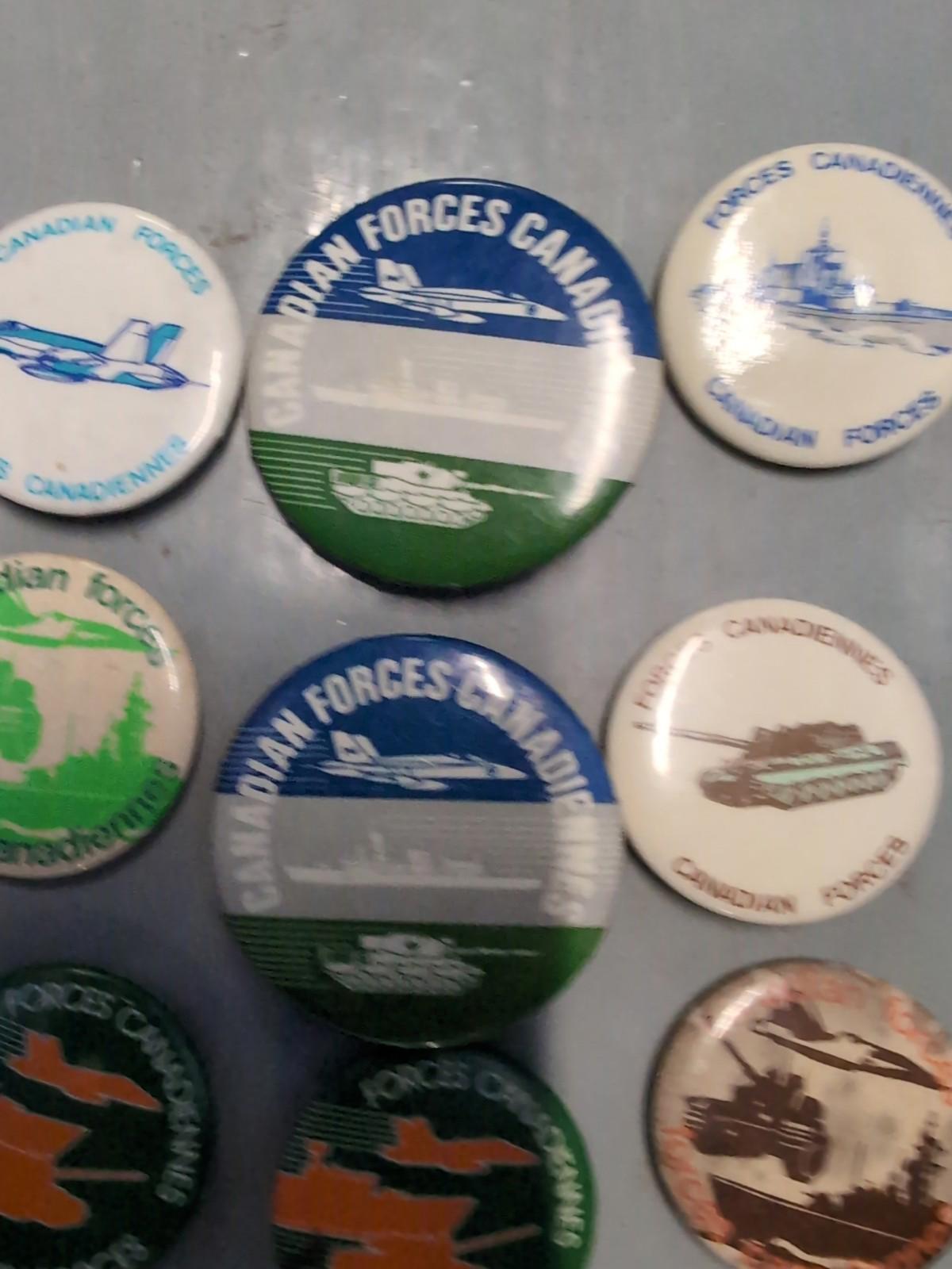 Vintage Canadian Forces Pinback Buttons Lot Military  Army Navy Air Force Lot #5