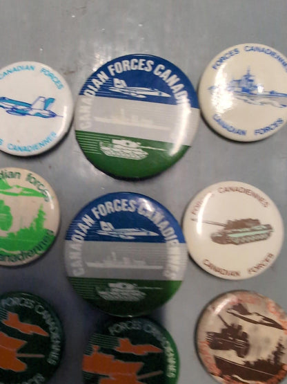 Vintage Canadian Forces Pinback Buttons Lot Military  Army Navy Air Force Lot #5
