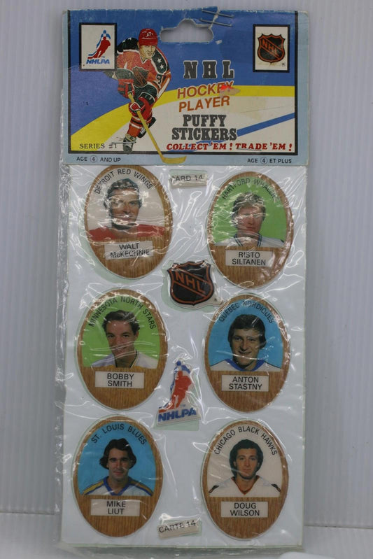 Vintage NHL Hockey Player Puffy Stickers Sheet Funmate Series 1 Made in Japan