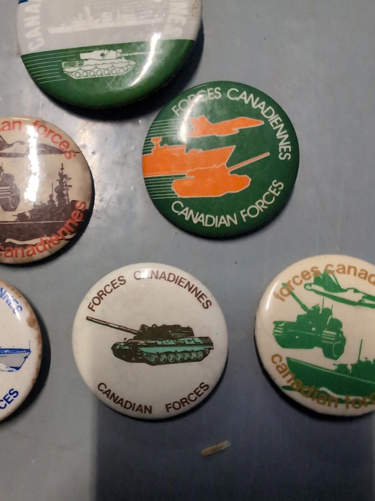 Vintage Canadian Forces Pinback Buttons Lot Military  Army Navy Air Force Lot #3