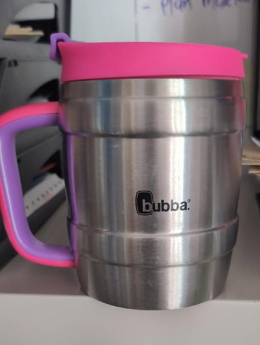 Bubba Insulated Stainless Steel Travel Mug - Pink & Purple Lid and Handle