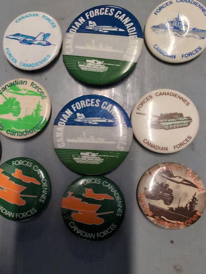Vintage Canadian Forces Pinback Buttons Lot Military  Army Navy Air Force Lot #5