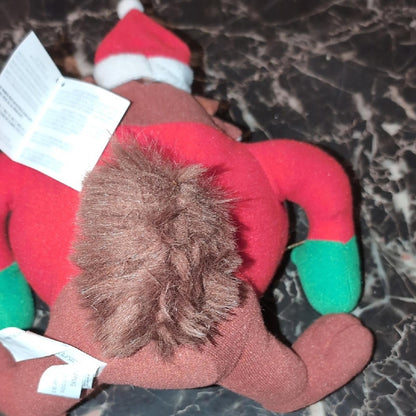Warner Bros. Taz Plush with Red and Green Santa Hat