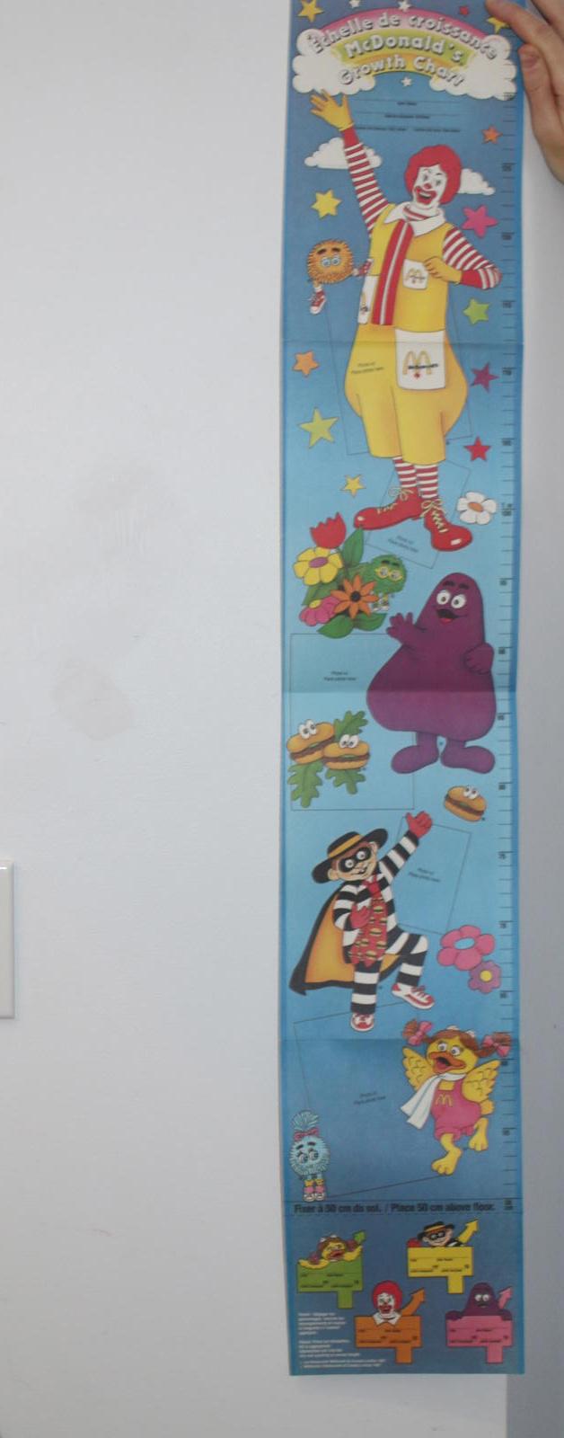 Vintage 1987 McDonald’s Canada Growth Chart McDonaldland