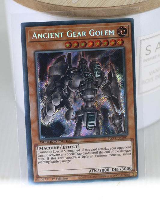 Ancient Gear Golem SGX1-END01 Secret Rare 1st Ed Near Mint YuGiOh Card