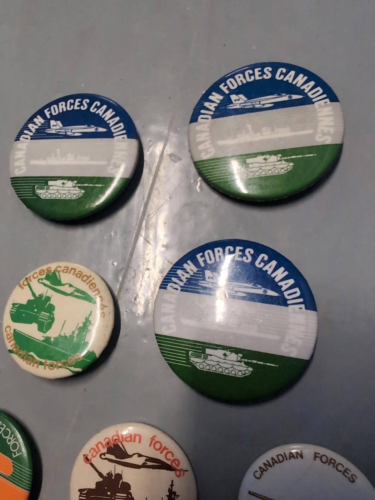 Vintage Canadian Forces Pinback Buttons Lot Military  Army Navy Air Force Lot #4