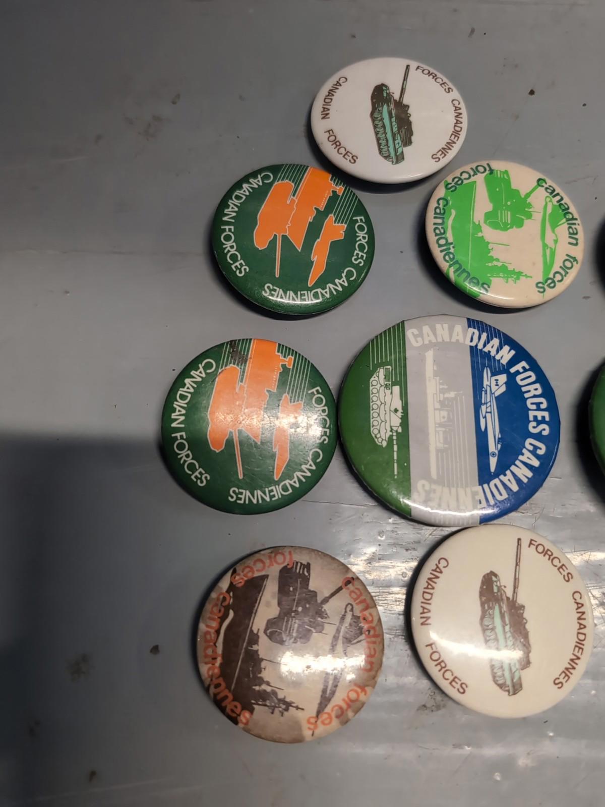 Vintage Canadian Forces Pinback Buttons Lot Military  Army Navy Air Force Lot #5