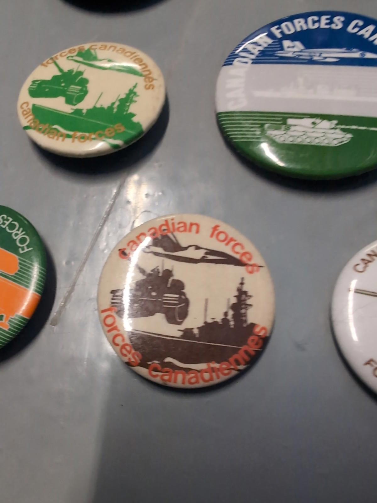 Vintage Canadian Forces Pinback Buttons Lot Military  Army Navy Air Force Lot #4