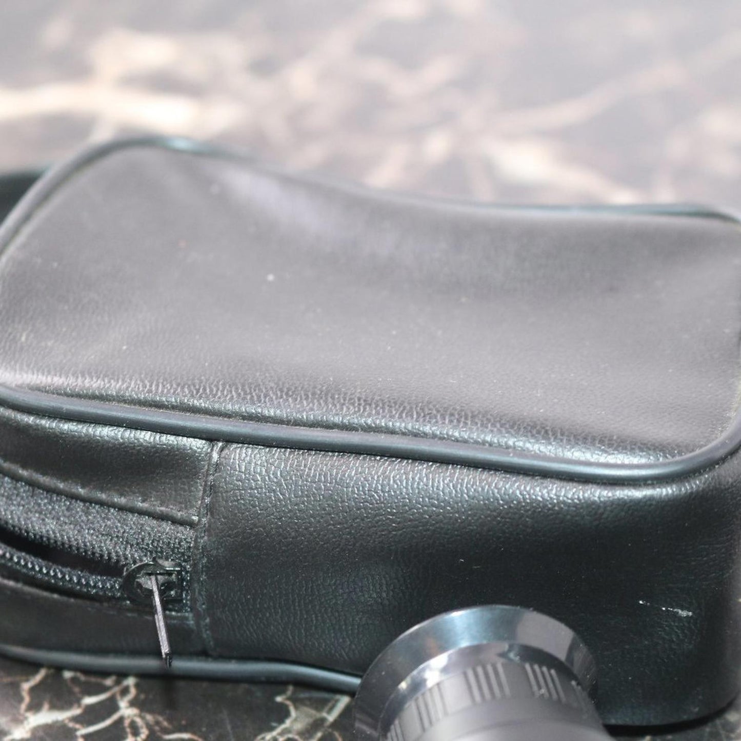 Small binoculars for kids or travel no trademark written w/ leather Storage case