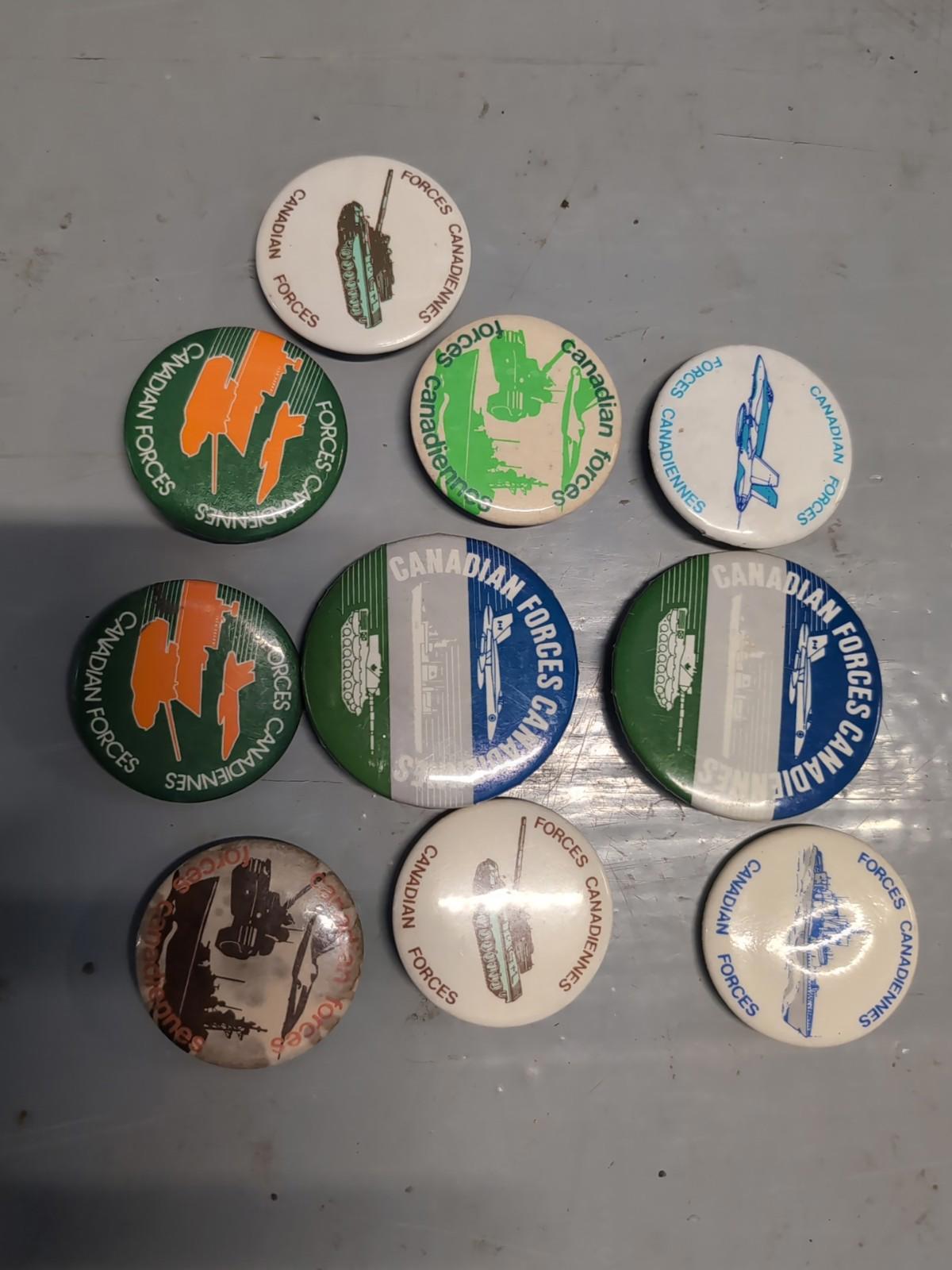 Vintage Canadian Forces Pinback Buttons Lot Military  Army Navy Air Force Lot #5