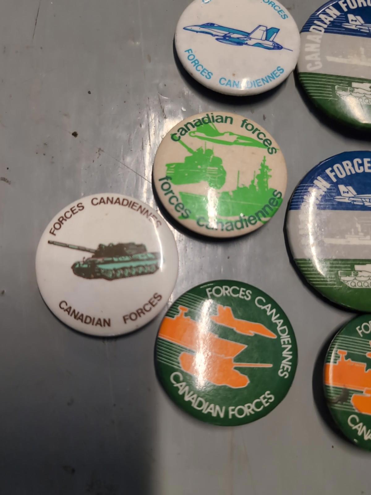 Vintage Canadian Forces Pinback Buttons Lot Military  Army Navy Air Force Lot #5