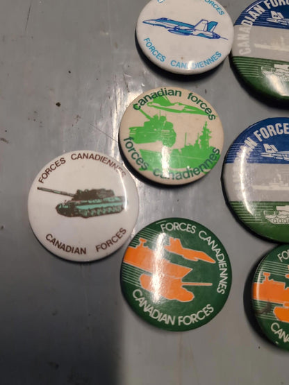 Vintage Canadian Forces Pinback Buttons Lot Military  Army Navy Air Force Lot #5