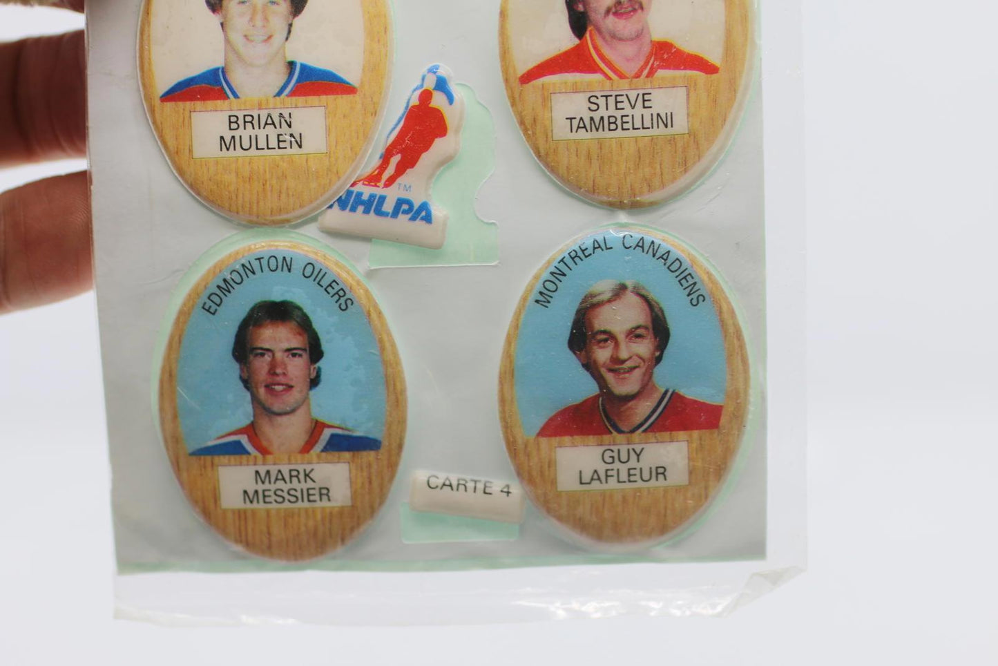 Vintage NHL Hockey Player Puffy Stickers Card 4 Funmate Series 1 Made in Japan