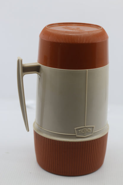 Thermos #6202 60’s 1970’s One Pint Wide Mouth Thermos Glass Complete Brown