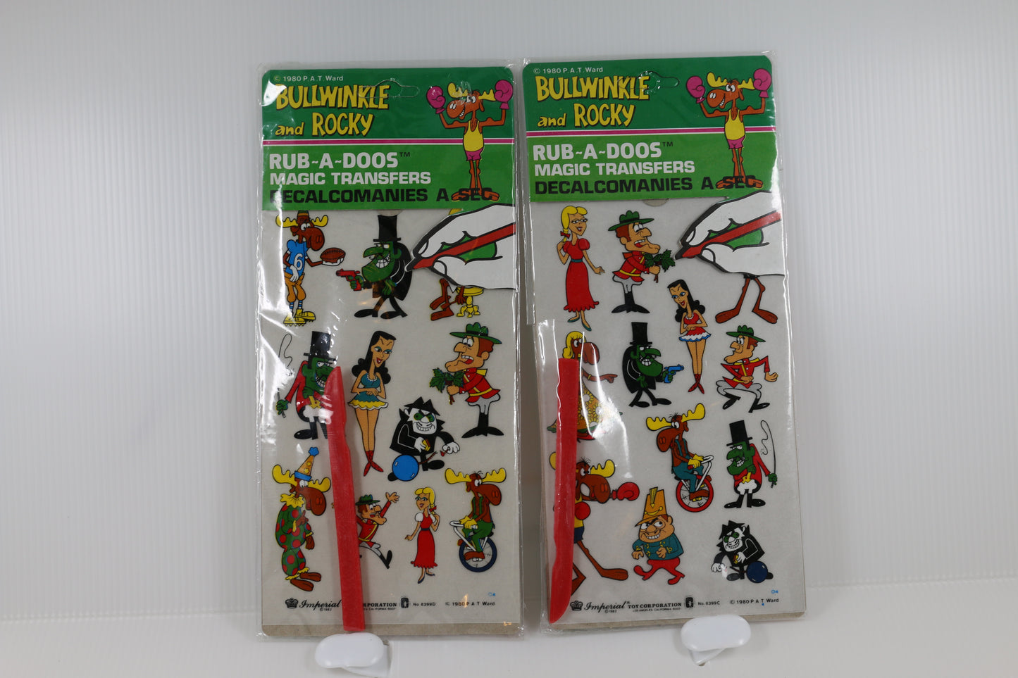 Bullwinkle And Rocky Rub-A-Doos Magic Transfers.Boris Natasha Dudley 1980