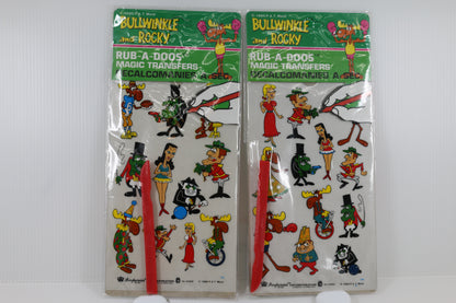 Bullwinkle And Rocky Rub-A-Doos Magic Transfers.Boris Natasha Dudley 1980