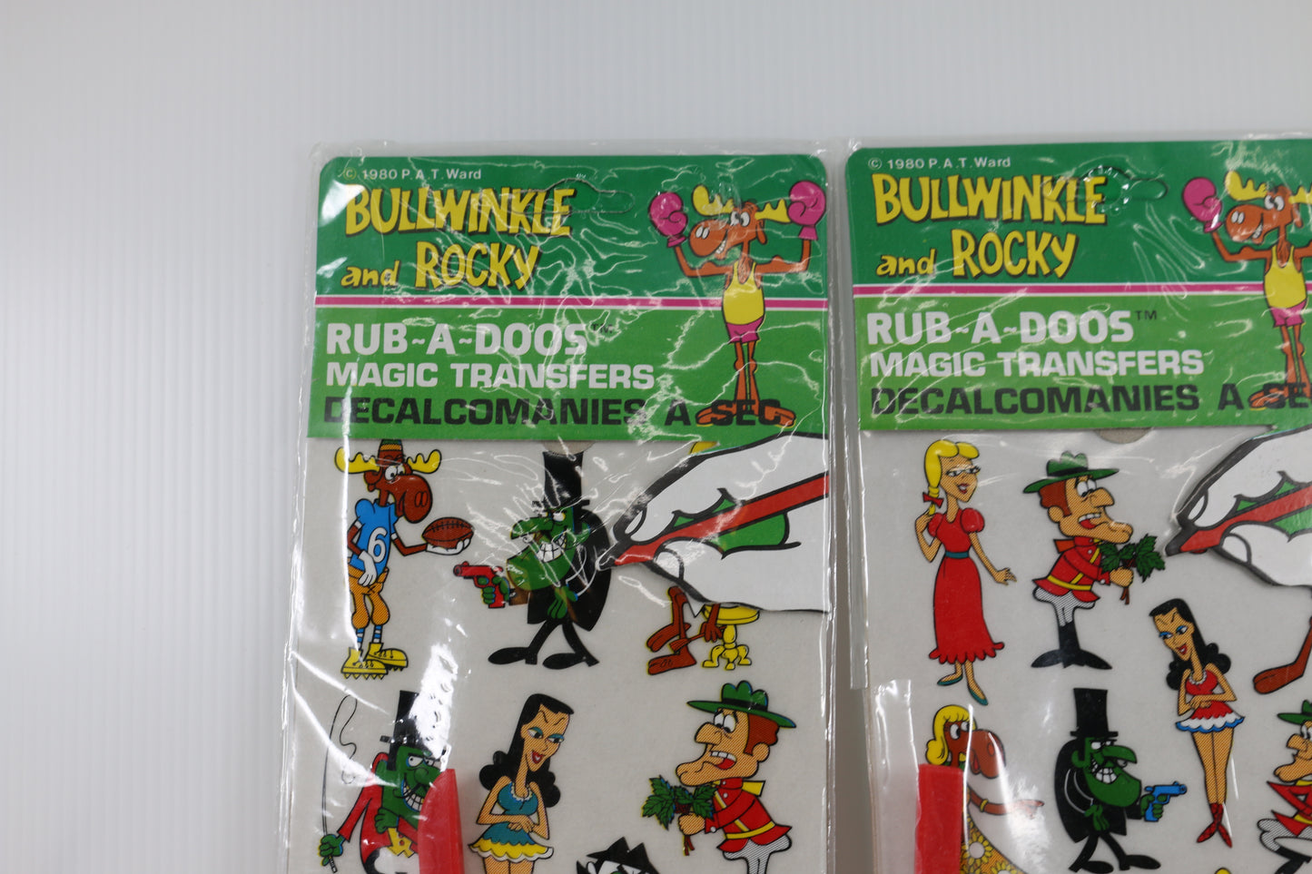 Bullwinkle And Rocky Rub-A-Doos Magic Transfers.Boris Natasha Dudley 1980