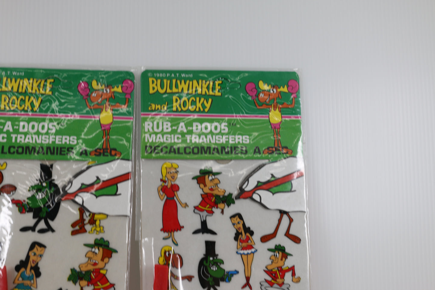 Bullwinkle And Rocky Rub-A-Doos Magic Transfers.Boris Natasha Dudley 1980