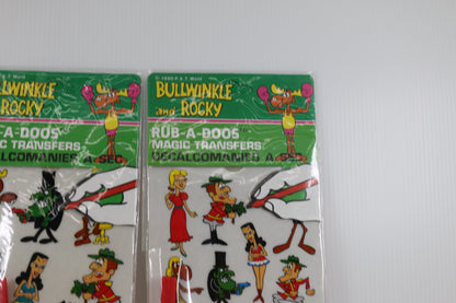 Bullwinkle And Rocky Rub-A-Doos Magic Transfers.Boris Natasha Dudley 1980