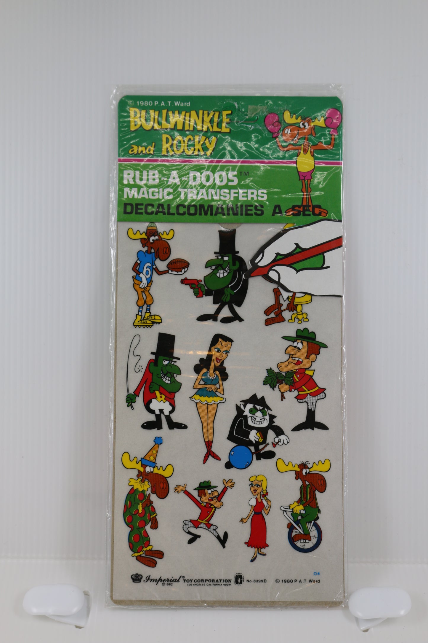 Bullwinkle And Rocky Rub-A-Doos Magic Transfers Dudley 1980 Stickers Decals