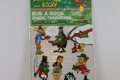 Bullwinkle And Rocky Rub-A-Doos Magic Transfers Dudley 1980 Stickers Decals