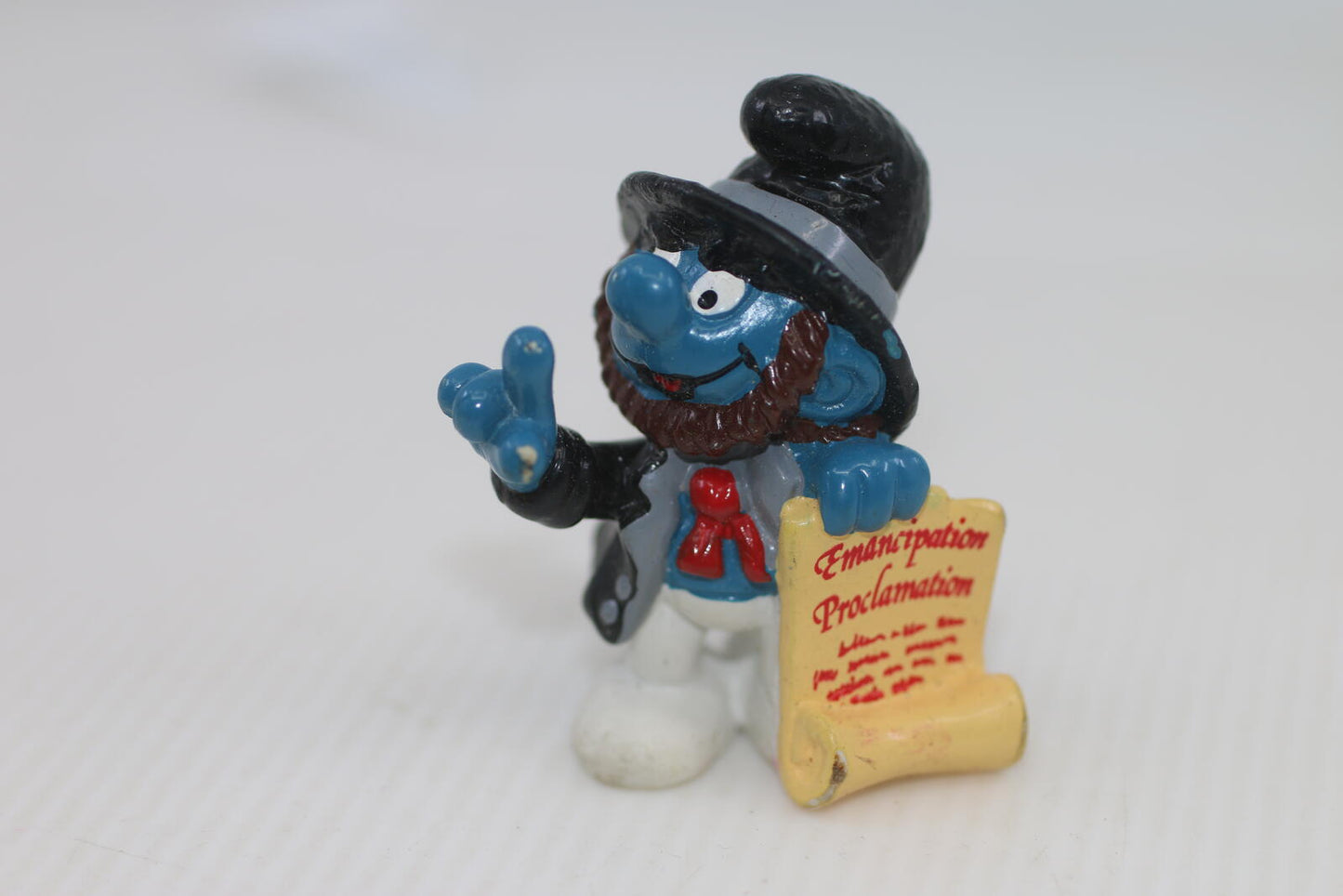 Vintage 1984 PEYO Historical Smurf 2.0506 Abraham Lincoln Smurf PVC Figure