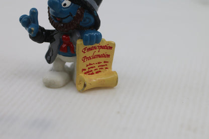 Vintage 1984 PEYO Historical Smurf 2.0506 Abraham Lincoln Smurf PVC Figure