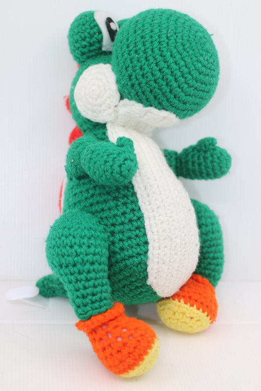 Super Mario Bros Green Yarn Yoshi Woolly crochet Plush Handmade? Stuffed Toy 11"