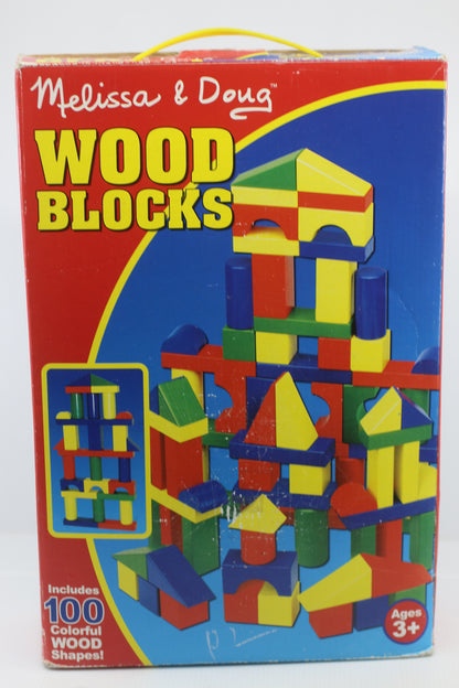 Melissa & Doug Multi-Colored Wooden Blocks 100pc Ages 3+ complete in box