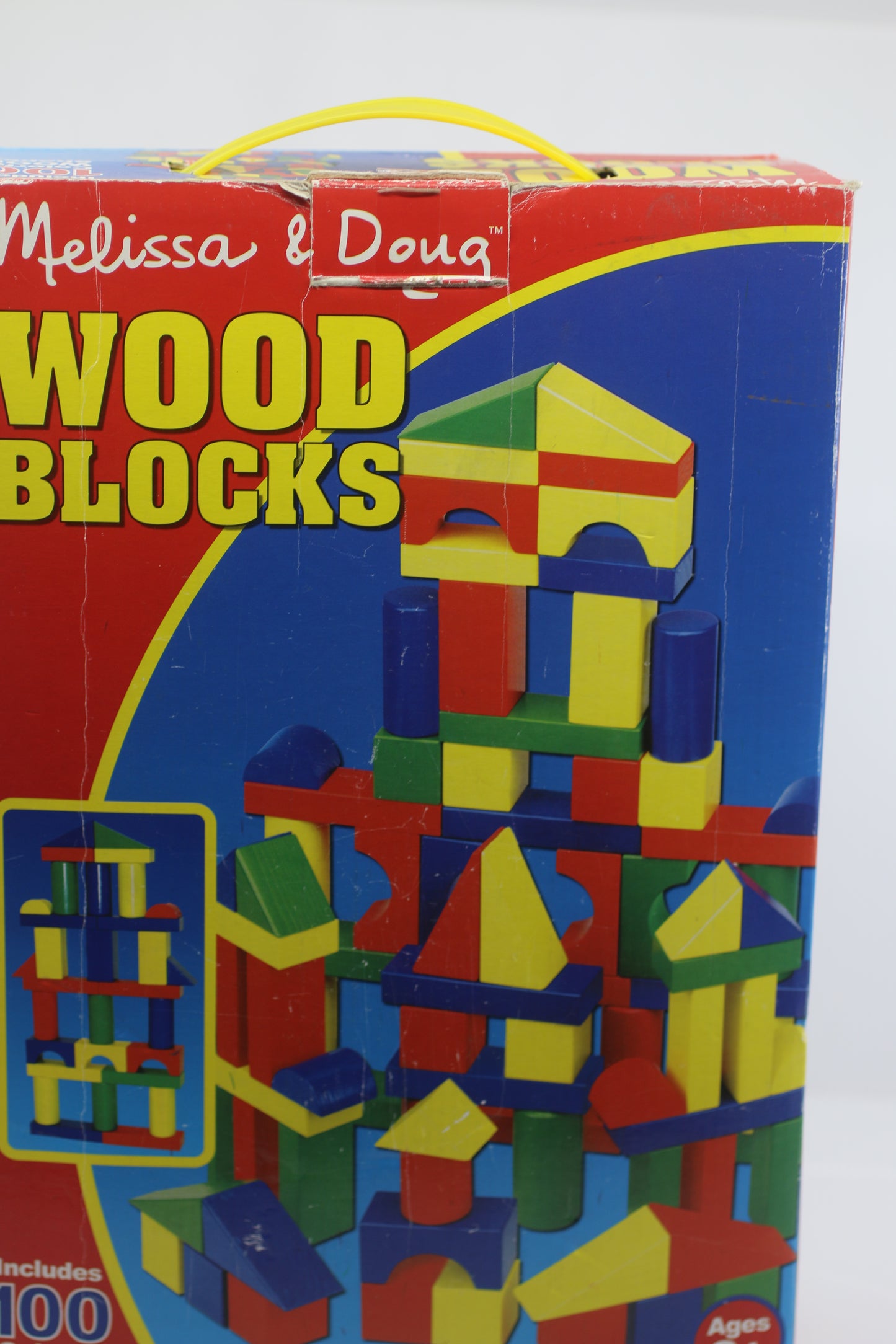 Melissa & Doug Multi-Colored Wooden Blocks 100pc Ages 3+ complete in box