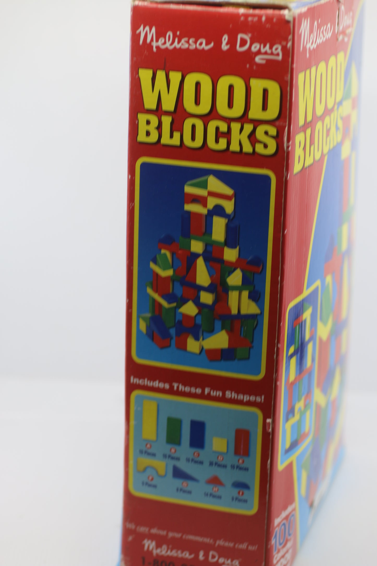 Melissa & Doug Multi-Colored Wooden Blocks 100pc Ages 3+ complete in box