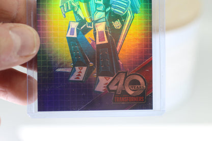 Transformers 40 Years Holographic Trading Card Skywarp plane robot mode