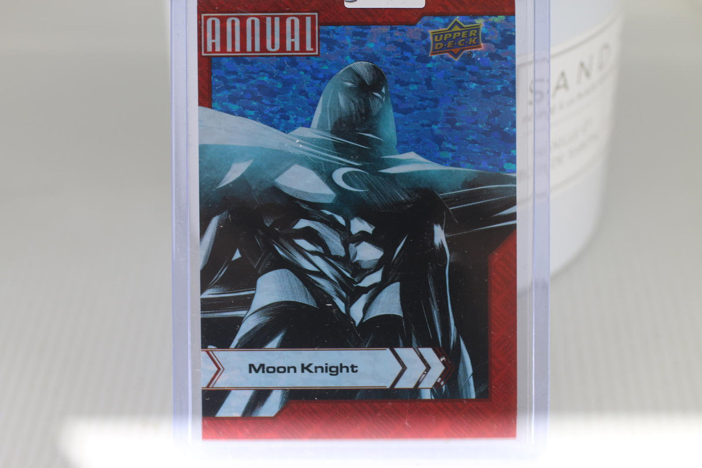 2022-23 Upper Deck Marvel Annual Moon Knight Blue Sparkle Trading Card
