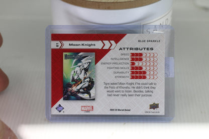 2022-23 Upper Deck Marvel Annual Moon Knight Blue Sparkle Trading Card