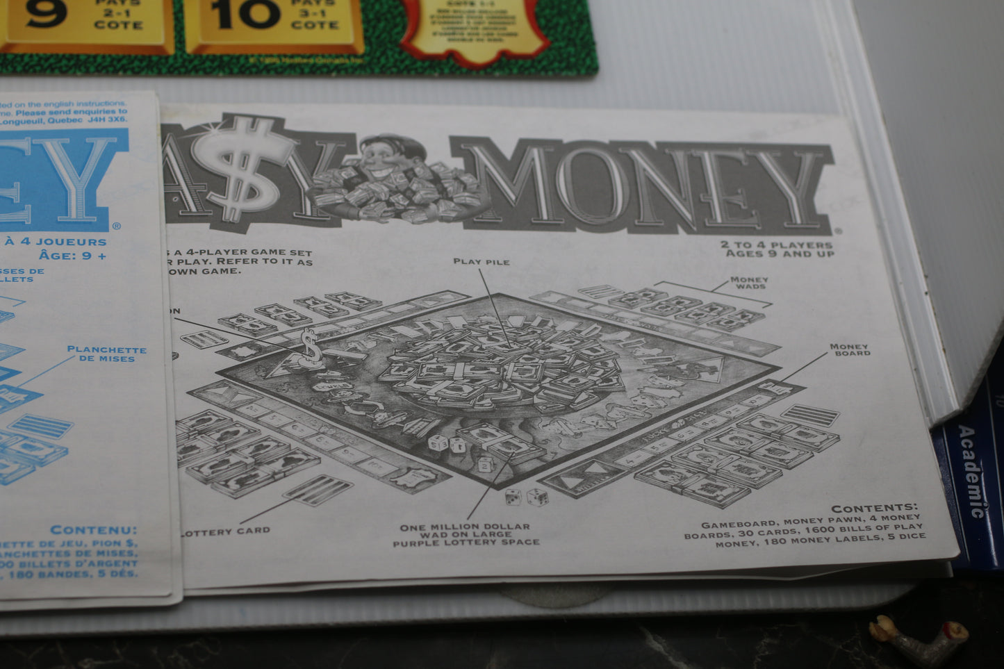 EASY MONEY Board Game Milton Bradley 1996 Vintage Français & English