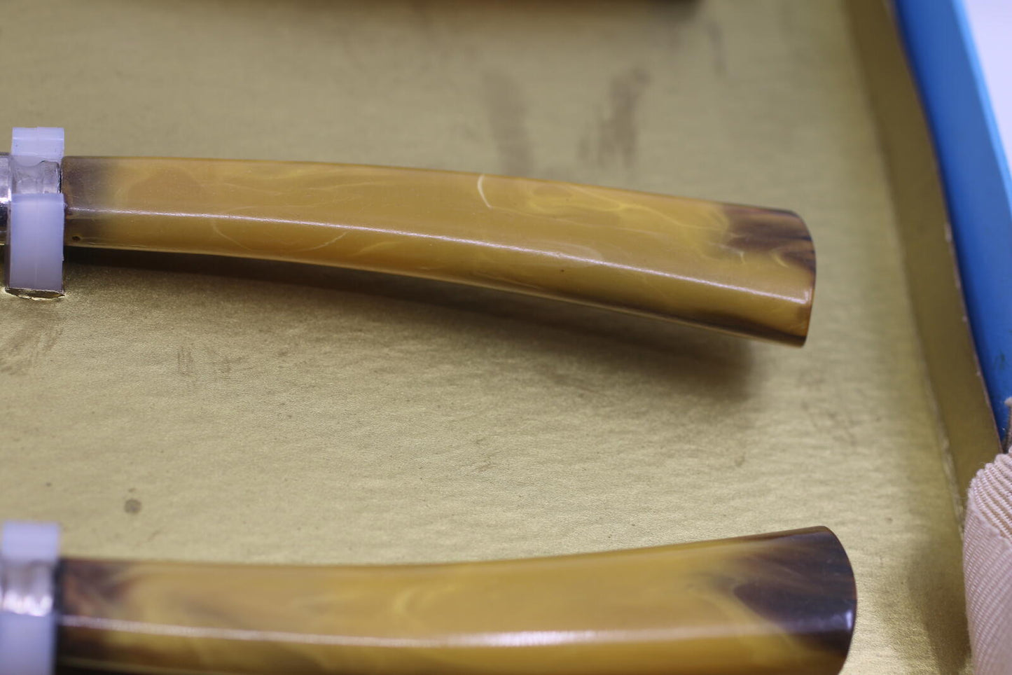 Vintage Sheffield Japan Steak Knife Set Carving Set Faux Horn Handles Box set 12