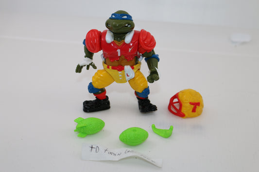 1991 Tmnt Leo Football Player Sports Turtle Action Figure Td Tossin’ Complete