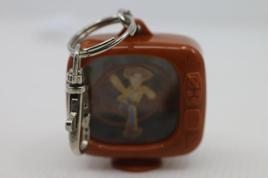2001 Disney Pixar Toys Story 2 Woody Tv Keychain 2 Inch With Clip toy
