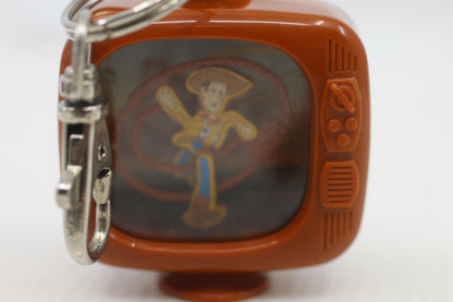 2001 Disney Pixar Toys Story 2 Woody Tv Keychain 2 Inch With Clip toy