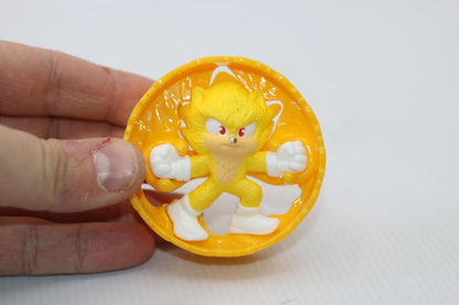 2024 McDonald's Sega Sonic The Hedgehog 3 Movie Super Sonic Yellow Roller Figure