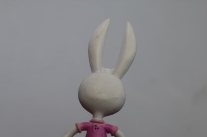 Vintage Style Bunny Figurine Holding Ice Cream Cone Bendable toy