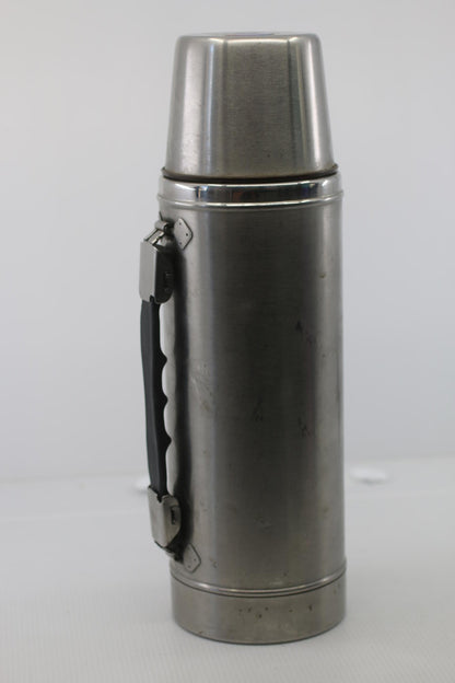 Vintage Stainless Steel Vacuum Thermos Bottle – 18-8 Steel Korea w/ Cup Lid