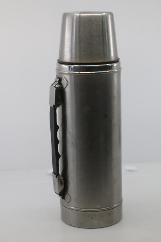 Vintage Stainless Steel Vacuum Thermos Bottle – 18-8 Steel Korea w/ Cup Lid