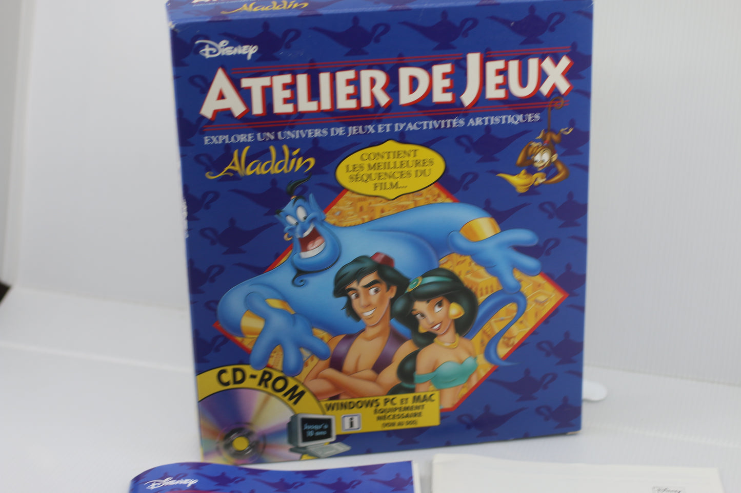 Disney Atelier de jeux Aladdin Computer Game Big Box only Francais French