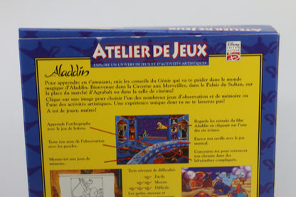 Disney Atelier de jeux Aladdin Computer Game Big Box only Francais French