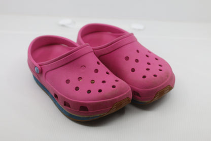 CROCS CLASSIC SHOES PINK J 1 SLIP -ON- CLOG WATER SHOES