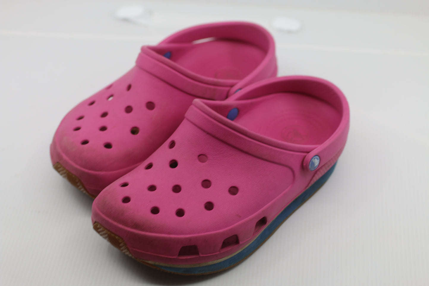 CROCS CLASSIC SHOES PINK J 1 SLIP -ON- CLOG WATER SHOES